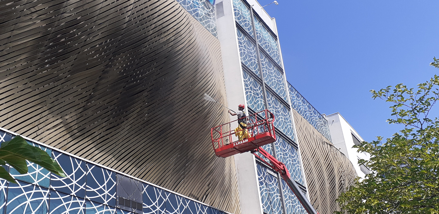 Polygon restores façade tarnished by a fire