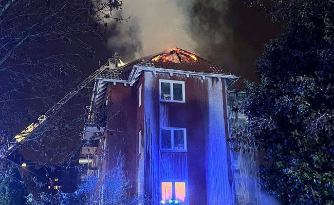 Tagbrand nytårsaften i København Polygon Danmark