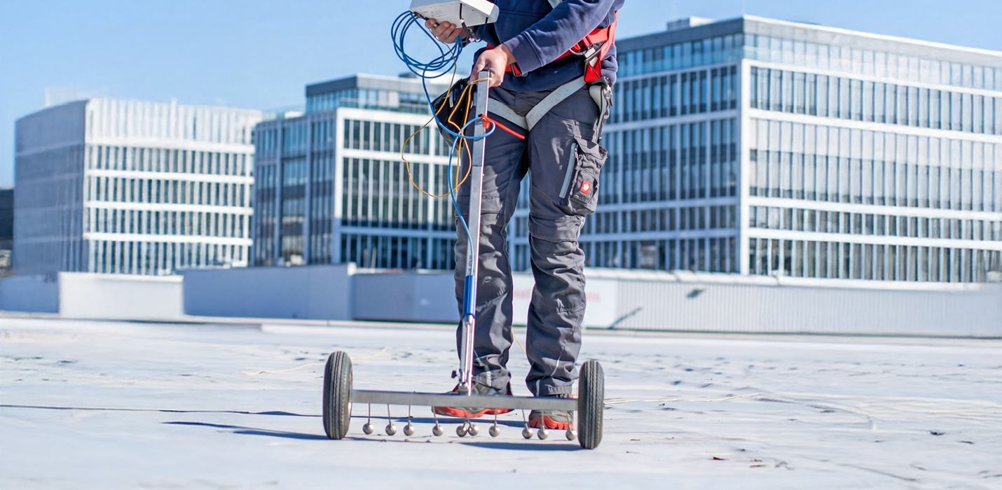 Flachdach-Leckageortung