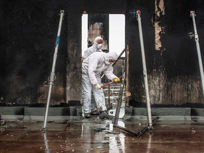 Polygon - restaurering efter brand