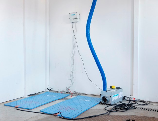 Drogen met Polygon heatmats. 