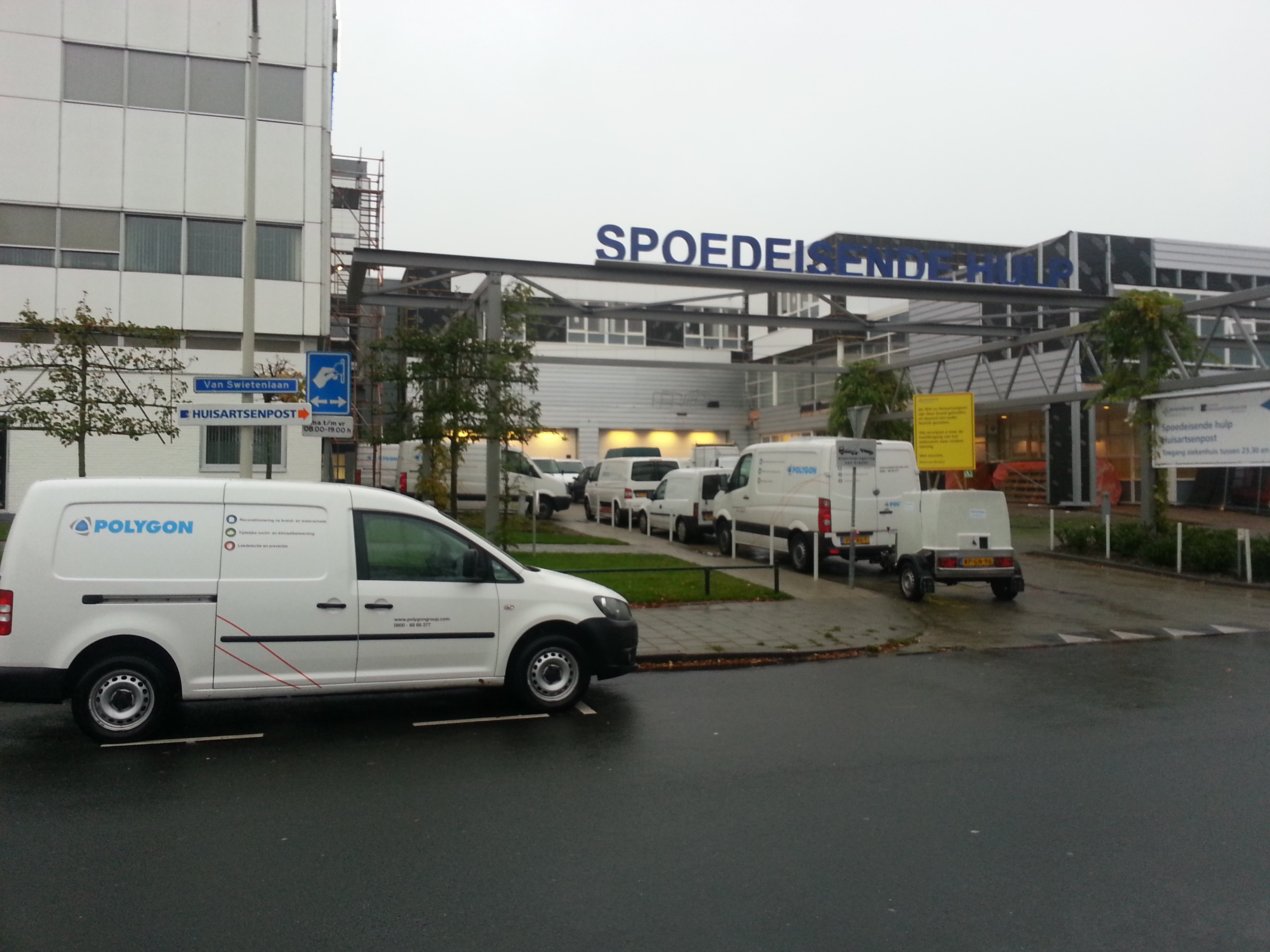 Polygon bij brandschade ziekenhuis