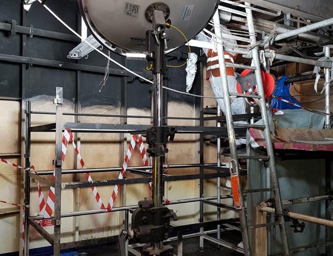 Polygon hersteld brandschade op schip