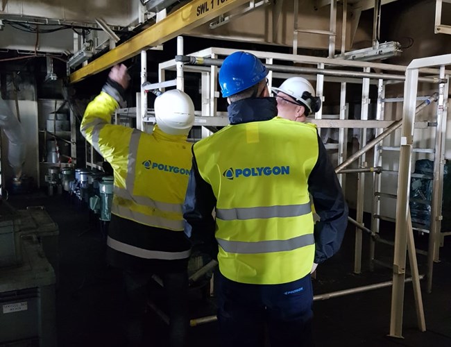 Polygon hersteld brandschade op schip