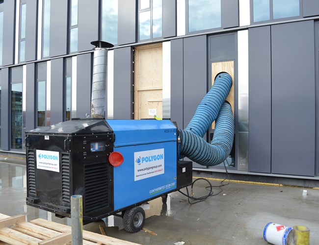 Polygon tijdelijke verwarming op bouwproject