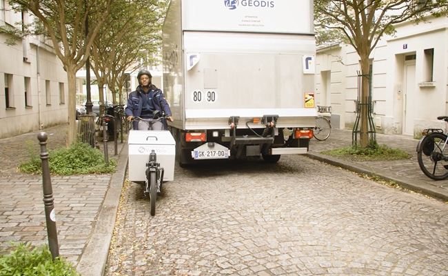 E-bike next to truck