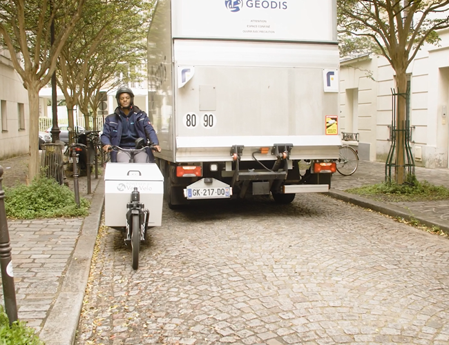 E-bike next to truck
