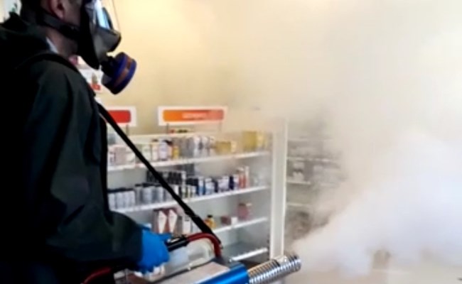 In 12 uur uw ruimte gedesinfecteerd.