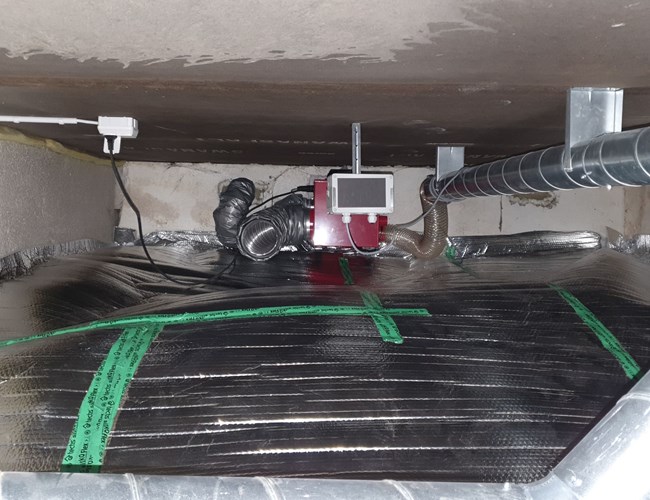 Polygon - krypgrundsavfuktning installeras