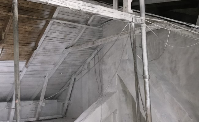 Isblästring av vind efter brand