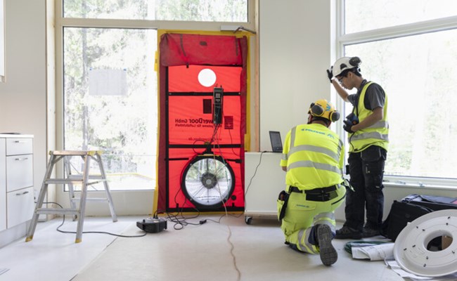 Lufttäthet. Lufttäthetsprovning. Läcksökning